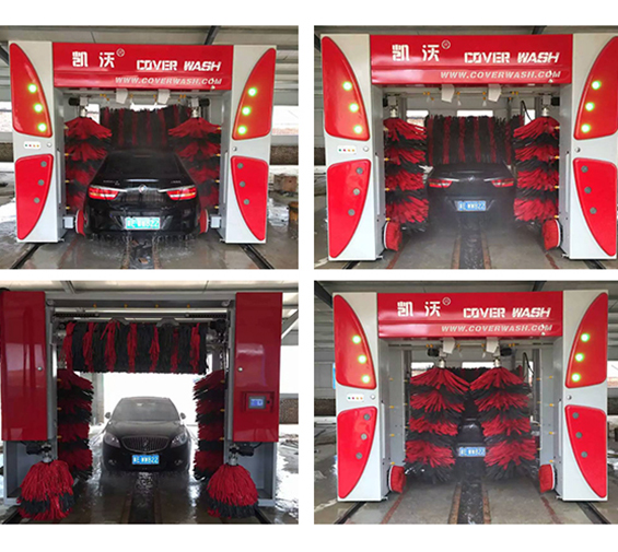 中國北方地區安裝新款凱沃電腦7刷龍門洗車機