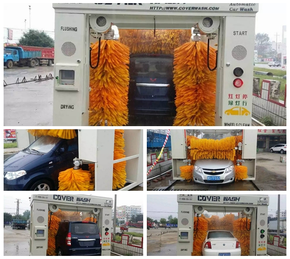 河南信陽潢川縣106國道迎賓大道迎賓加油站安裝凱沃電腦龍門5刷洗車機