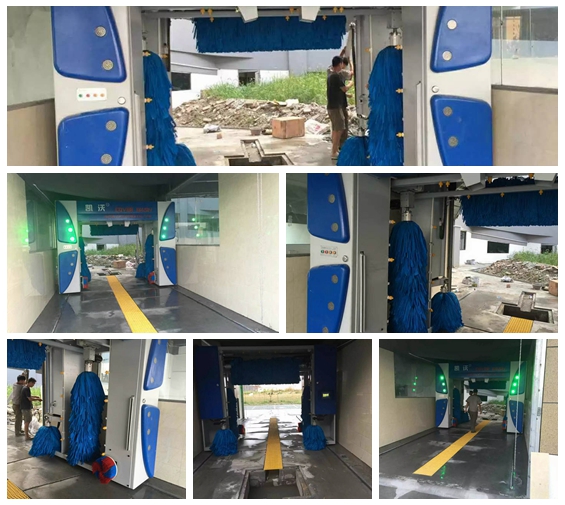 嘉興市南湖區解放街道大型車輛汽車修理美容站安裝 中國溫州凱沃歐標龍門7刷全自動電腦洗車設備