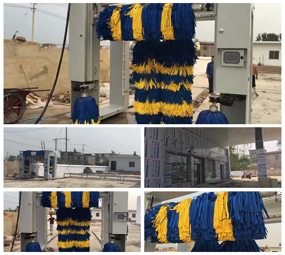 安徽阜陽界首市徐寨加油站龍門五刷電腦洗車機安裝中   小設備