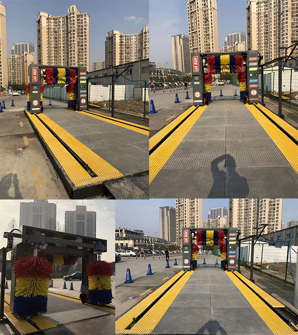 上海無人值守洗車設備調試中……